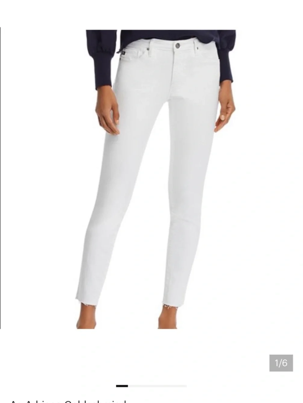 AG Adriano Goldschmied The Middi-Ankle White Skinny Jeans 28R - Picture 1 of 7